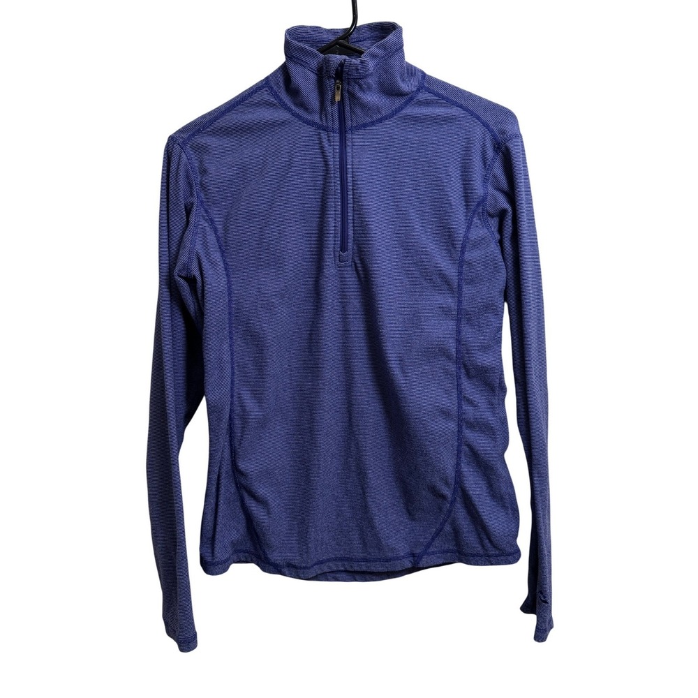 Alpine Design Womens Small S Quarter Zip Pullover Purple Blue Micro Stripe